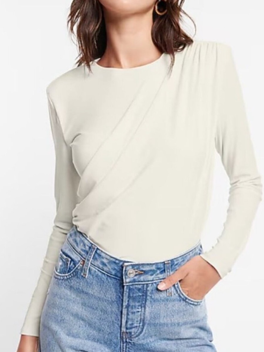 Express Long Sleeve Draped Blouse